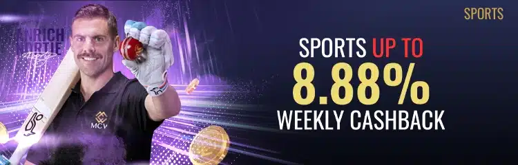Sports 8.88% Weekly Cashback